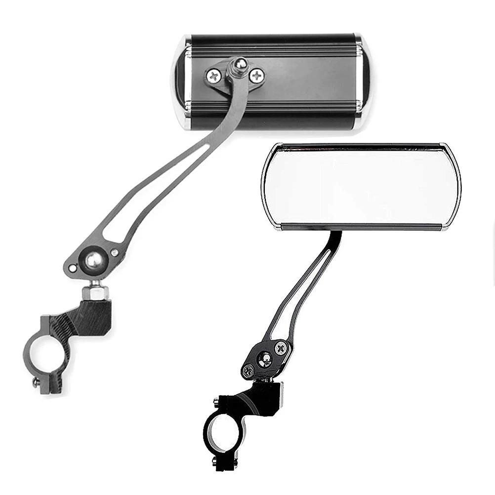 1 Pair Of Aluminum Alloy 360°Rotation Rearview Mirror Handlebar Wide Angle Mirror View Flexible Safety Rearview Bike Mirror #40