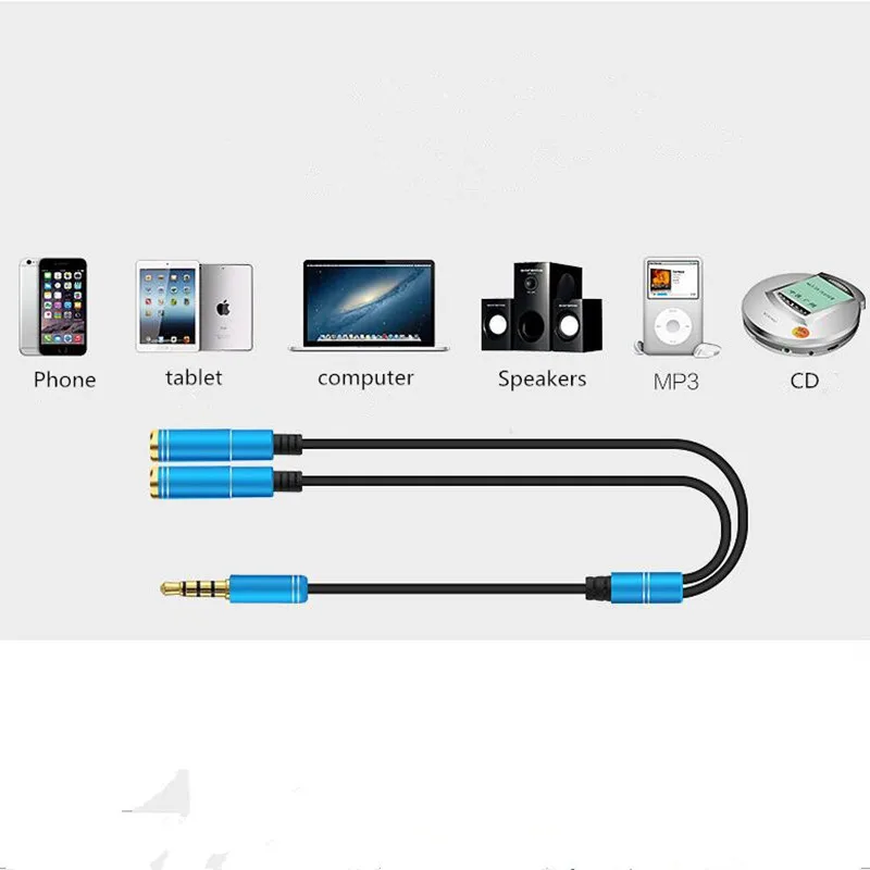 LBSC 3 5 мм аудио стерео Y сплиттер кабель штекер 2 порта Женский для iPhone Samsung LG