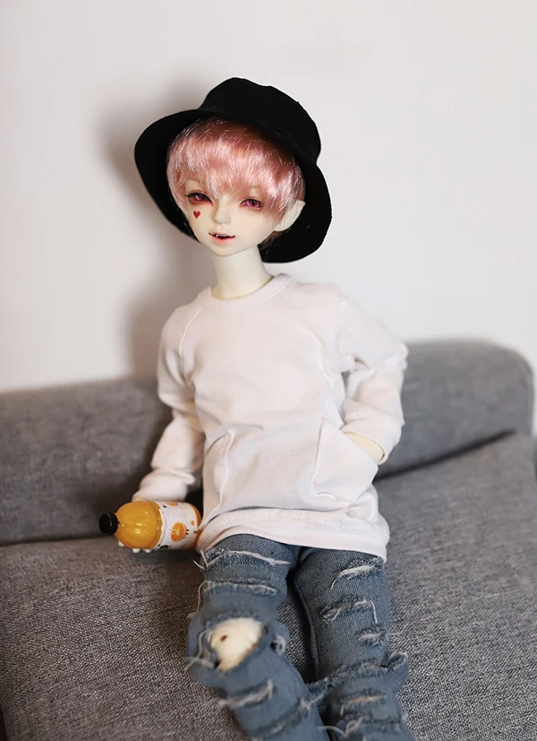 

BJD doll shirt white Hoody loose jointed pockets shirt for 1/3 1/4 1/6 BJD DD SD MSD YOSD doll clothes accessories