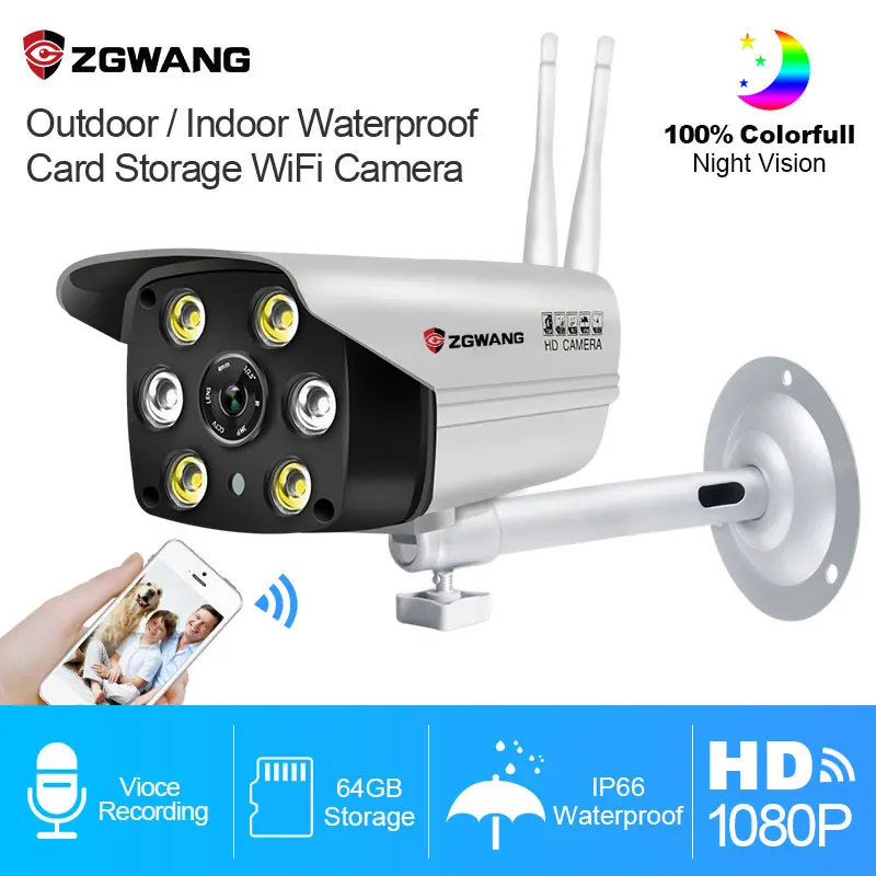 ZGWANG 1080 P Водонепроницаемая Wifi камера 2MP Беспроводная ip HD наблюдения наружная
