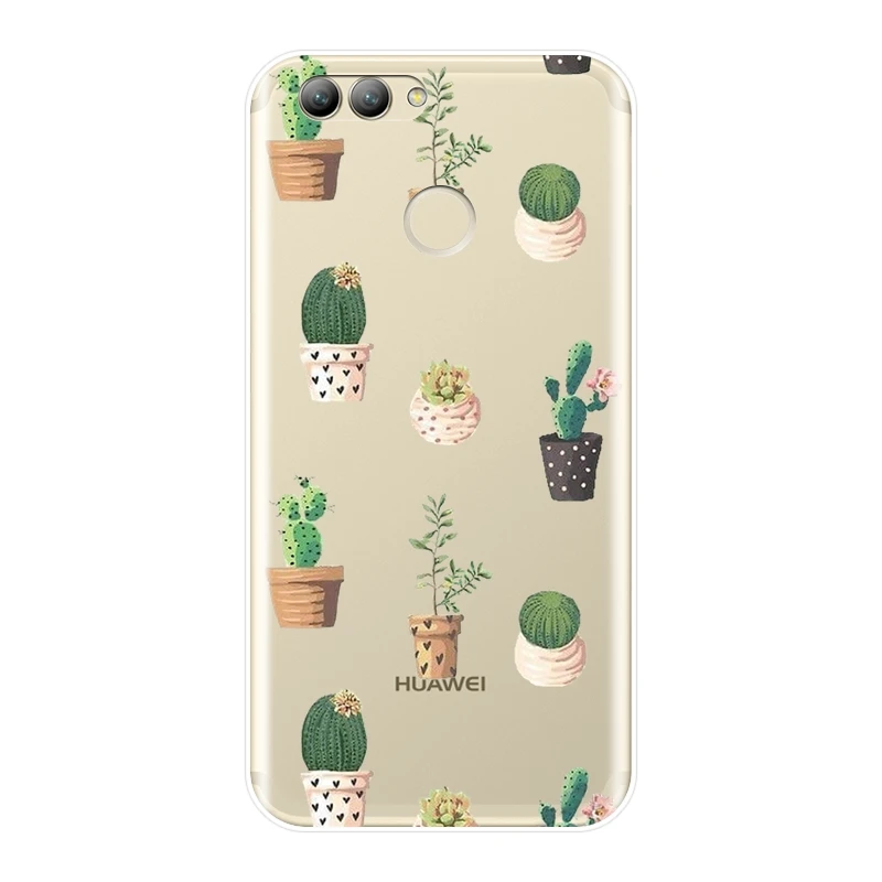 ТПУ задняя крышка для Huawei Nova 2i 3 3I 3E 2 Lite Plus кактус Флора силиконовый мягкий чехол