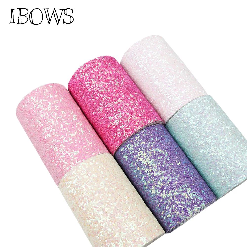 

IBOWS 1 yard 3" 75mm Chunky Glitter Ribbon Candy Color Sequin Wholesale Ribbon For Crafts DIY Hair Bow Accessories Materials