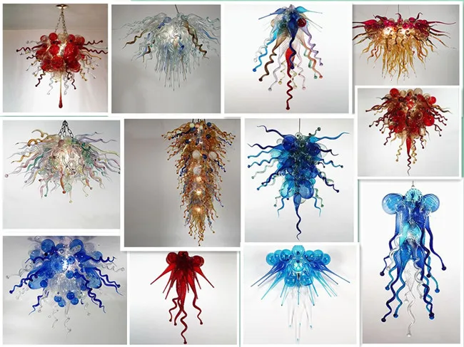 

Small Glass Art Chandelier Lighting White Home Decor Murano Luster Glass Light