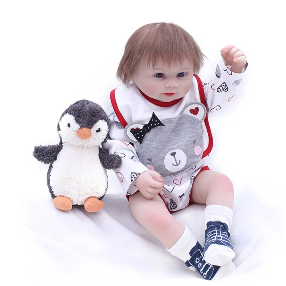 SanyDoll 18 дюймов 48 см силиконовые куклы для новорожденных реалистичные милые