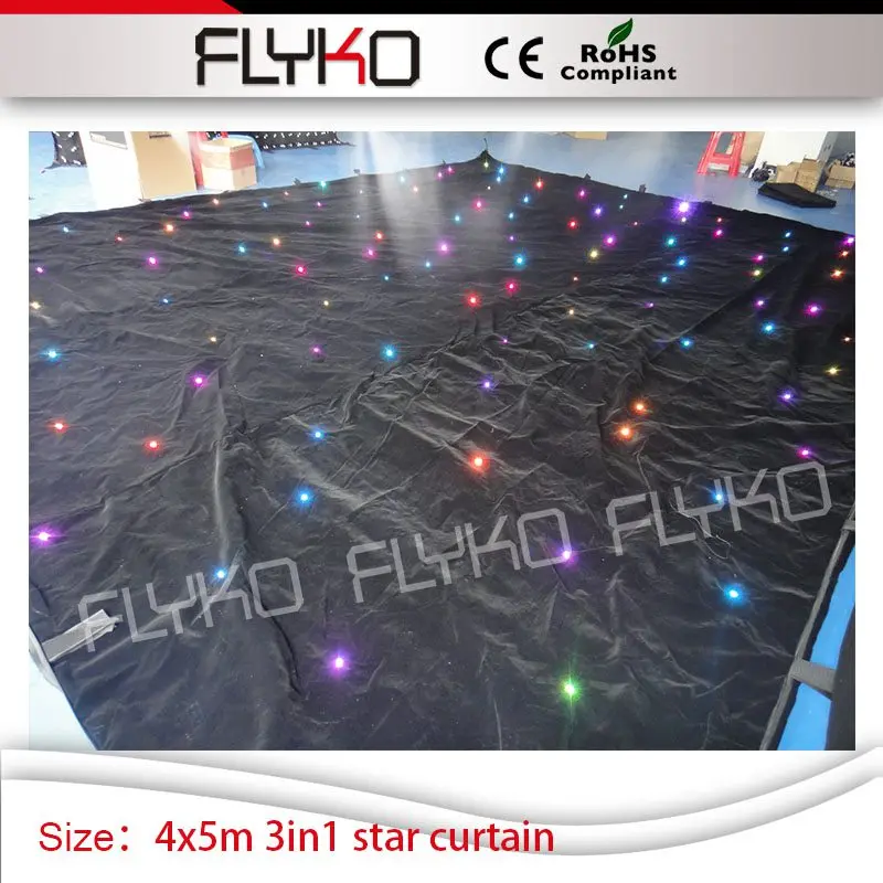 Свадебное центровое свечение светящийся эффект звездный свет 4 м * 5 led dj занавеска