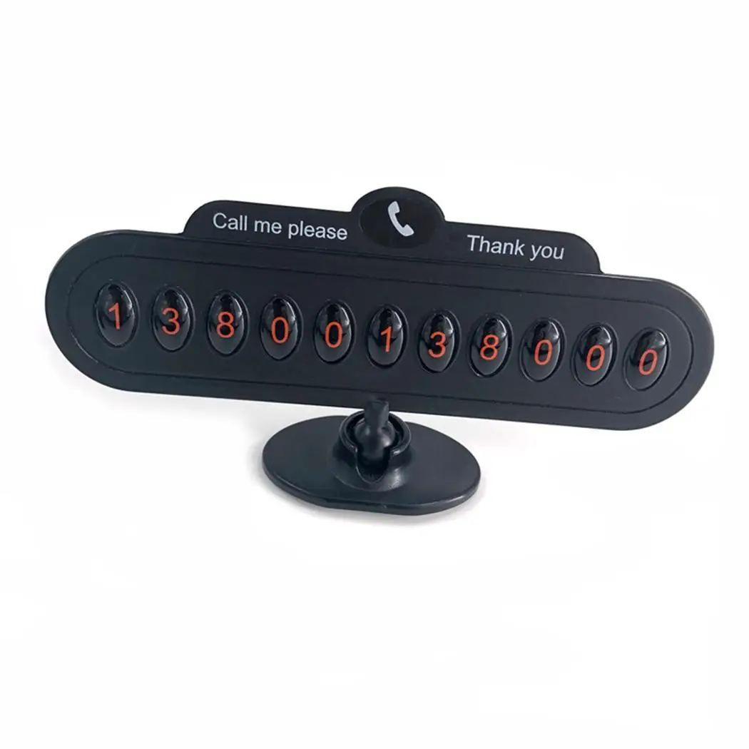 Поворотная Автомобильная Временная парковочная карта клей автомобиль черный