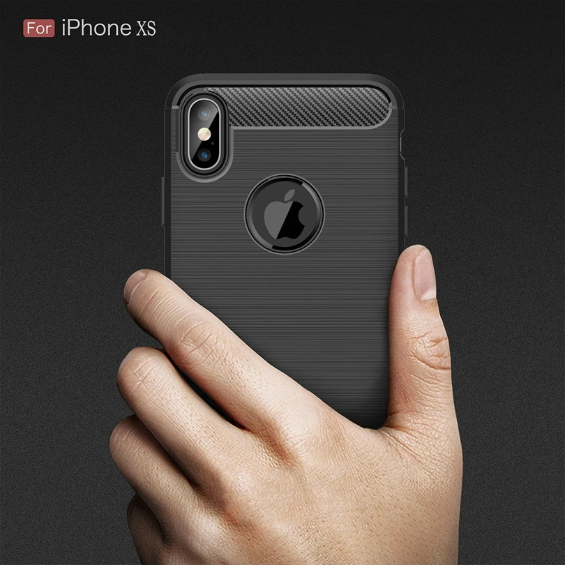 Для iPhone XS/iPhoneXS 5 8 &quotчехол из углеродного волокна противоударный мягкий ТПУ