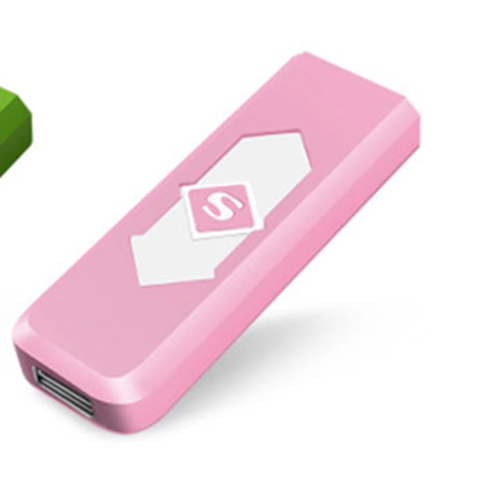 pink 1 шт. ветрозащитная красивая подарочная Бездымная беспламенная USB ветрозащитная зарядная Зажигалка электронные зажигалки аксессуары для курения x - Цвет: pink