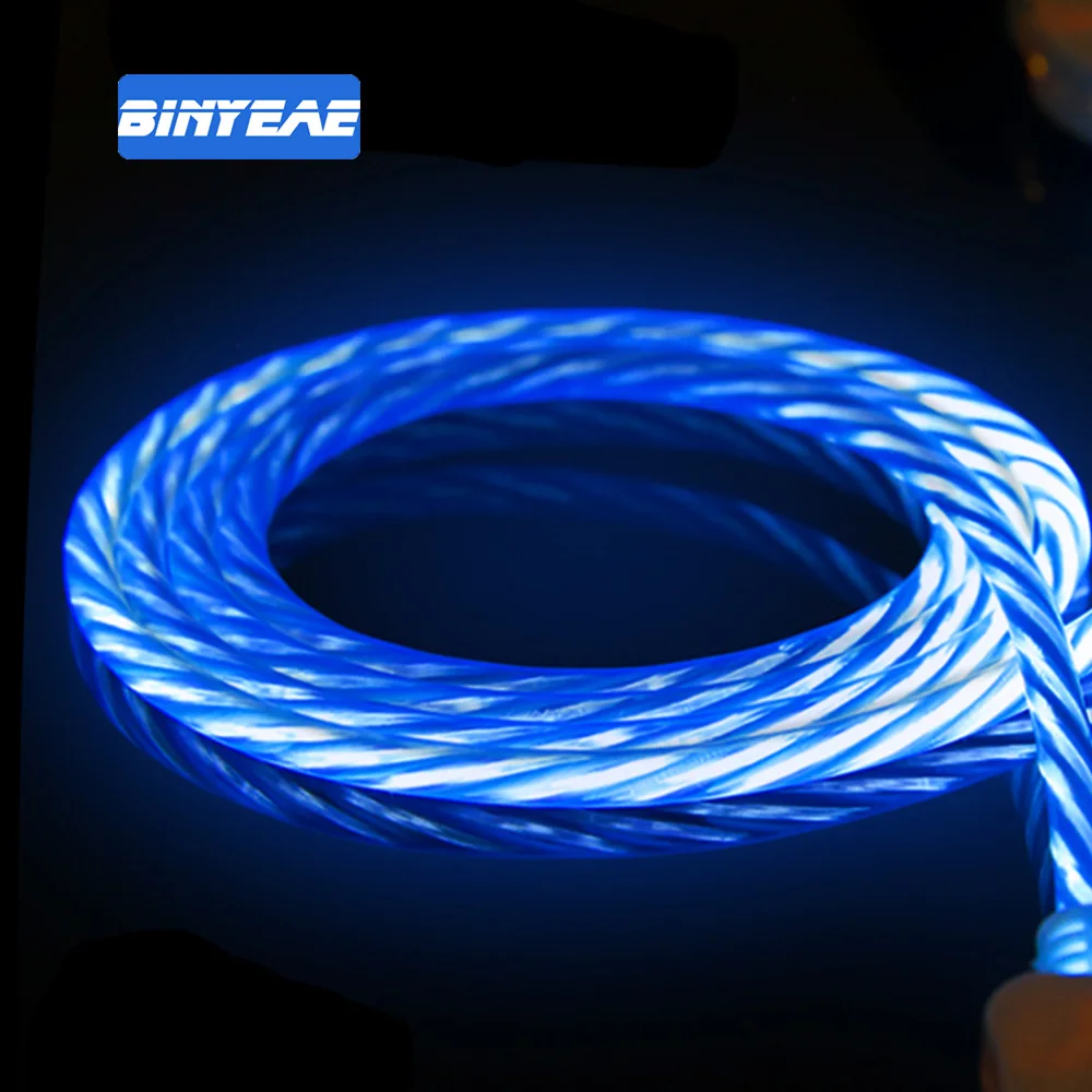 1 м цветной светодиодный светильник светящийся зарядный кабель для зарядки и