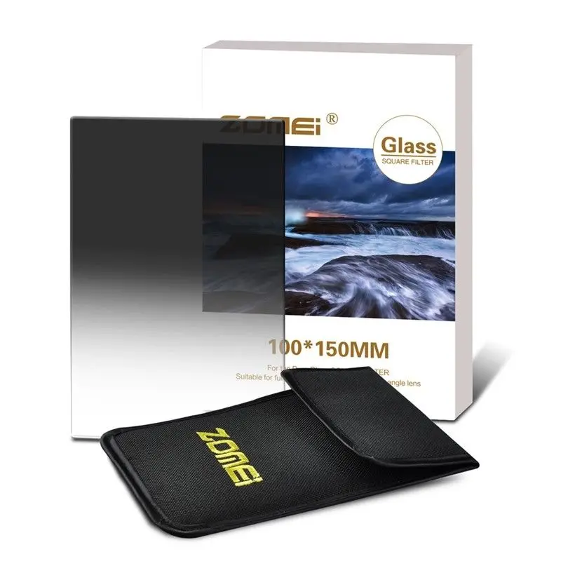 

Zomei 100x150mm Square Graduated ND Filter Soft Grad ND2/ND4/ND8 Pro Optical Glass Filter for Cokin Z LEE Hitech 100mm Holder