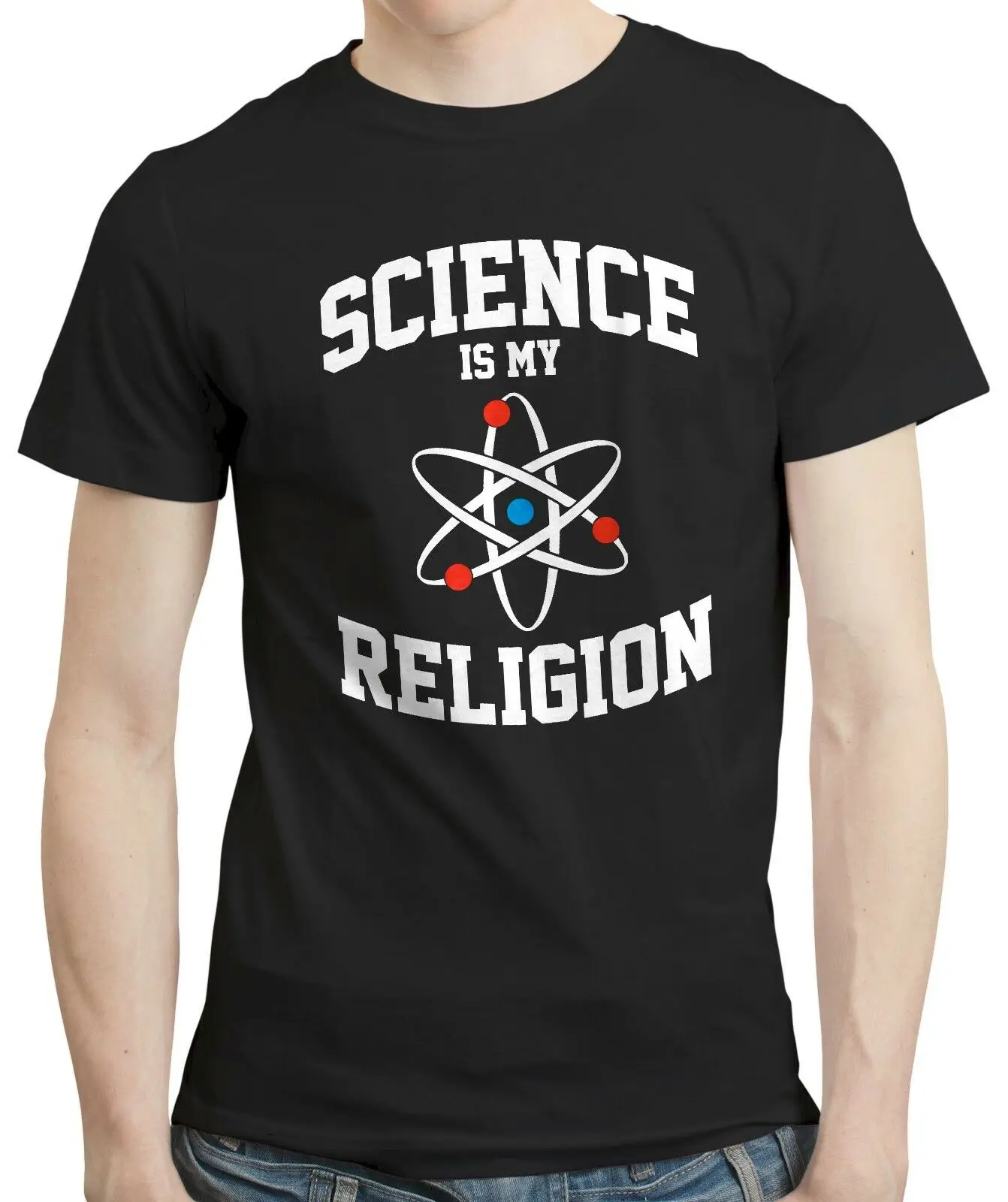 Забавная футболка Science Is My Religion Atheism Tee Chemist Physics Geek унисекс 2019|Мужские футболки| |