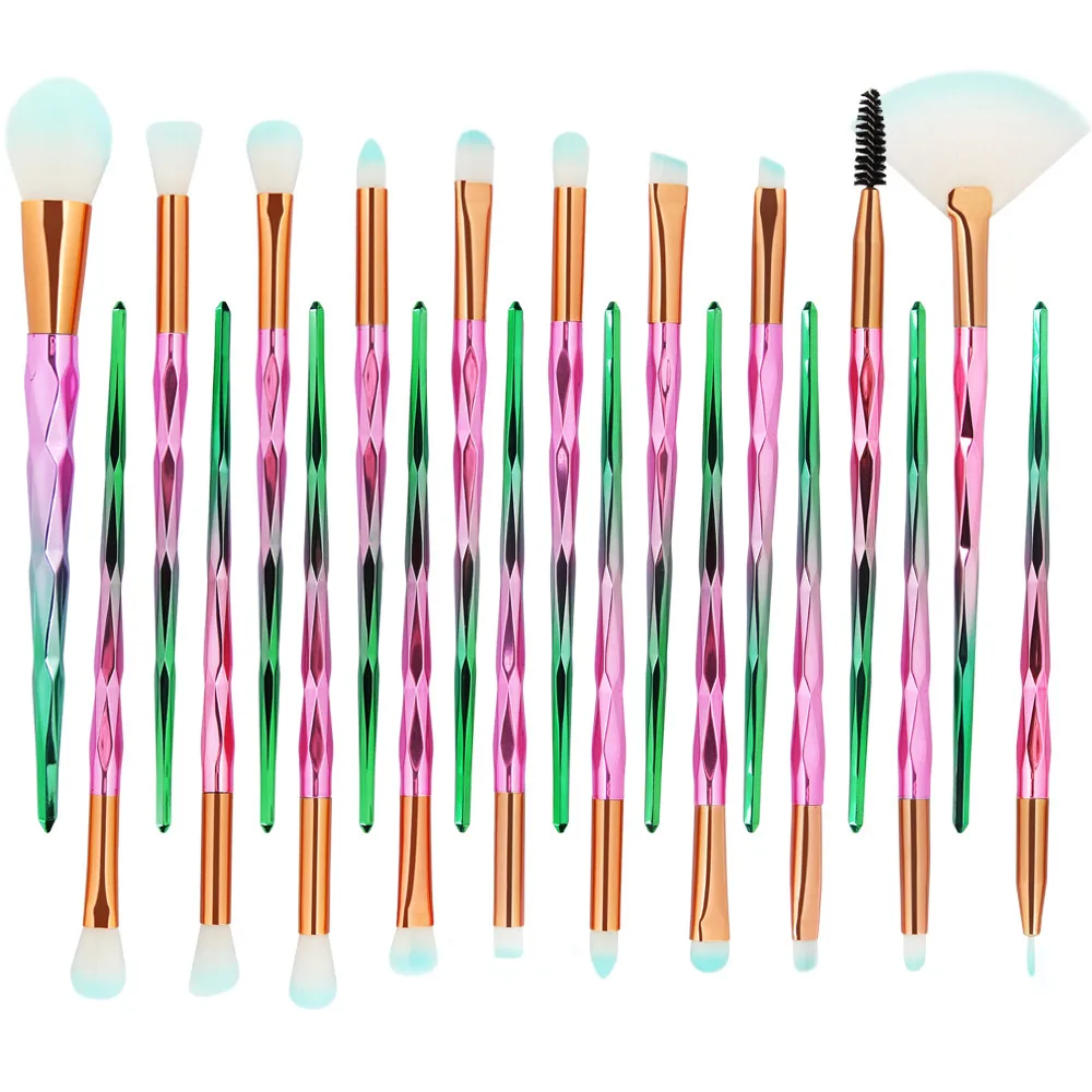 

20Pc Color gradient makeup brush Set Powder Foundation Eyeshadow Eyeliner Lip Cosmetic Brush Feminine makeup tools