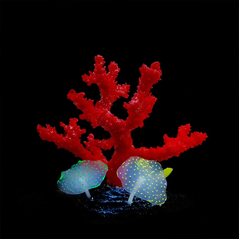 

Aquarium Luminous Artificial Silica gel Coral Fish Tank Silicone Plants With Sucker Aquarium Accessories Landscape Decoration