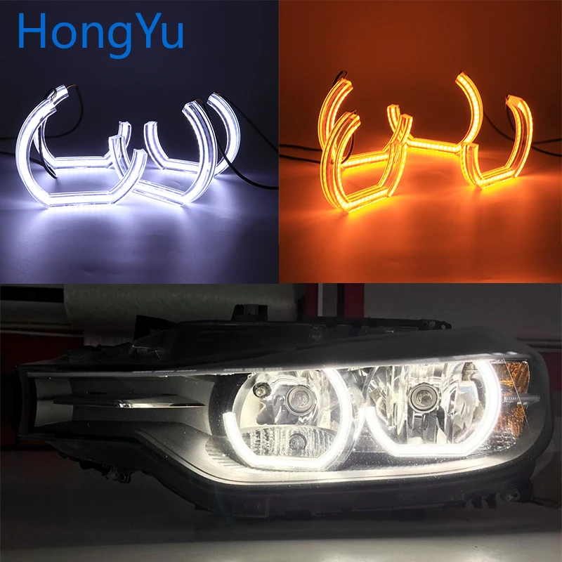 Для 1996 2000 BMW E36 3 серии Coupe и cabriolet LED Angel Eye Kit двойной белый Янтарный переключатель