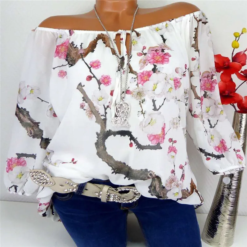 Для женщин s Топы корректирующие и блузки для малышек пикантные Peach Blossom рубашка с