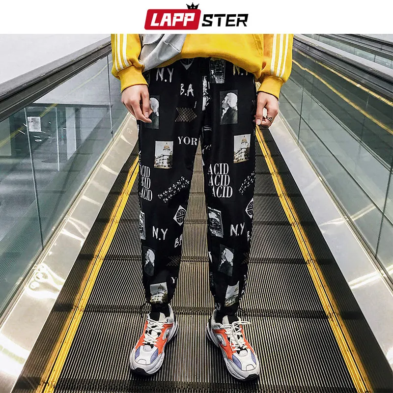 LAPPSTER, Забавный принт, Харадзюку, летние штаны для бега,, Тонкая Повседневная Японская уличная одежда, спортивные штаны, брюки высокого качества