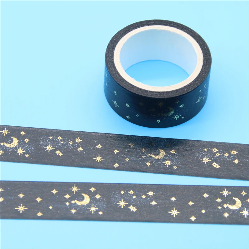 1 шт./упак. черного цвета с изображением Луны звезд и Васи Бумага клейкой ленты 5 см