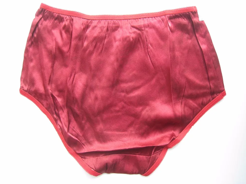 Женские шелковые трусики однотонные мягкие дышащие атласные из чистого шелка