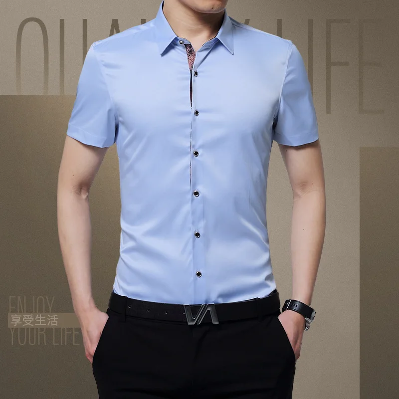 1 шт. мужская приталенная рубашка размера плюс лето 2020 тонкие Повседневные