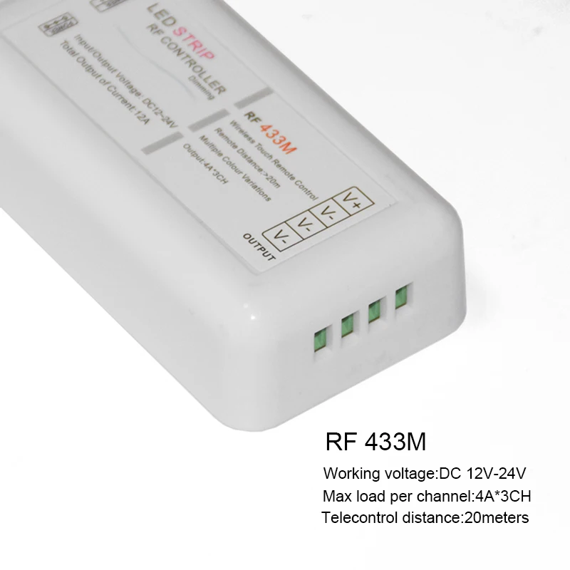 

DC12V-24 4CH RF wireless Mini led controller with wall mounted touch remote led strip dimmer
