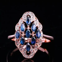 ybj 925 sterling silver with natural sapphire ring