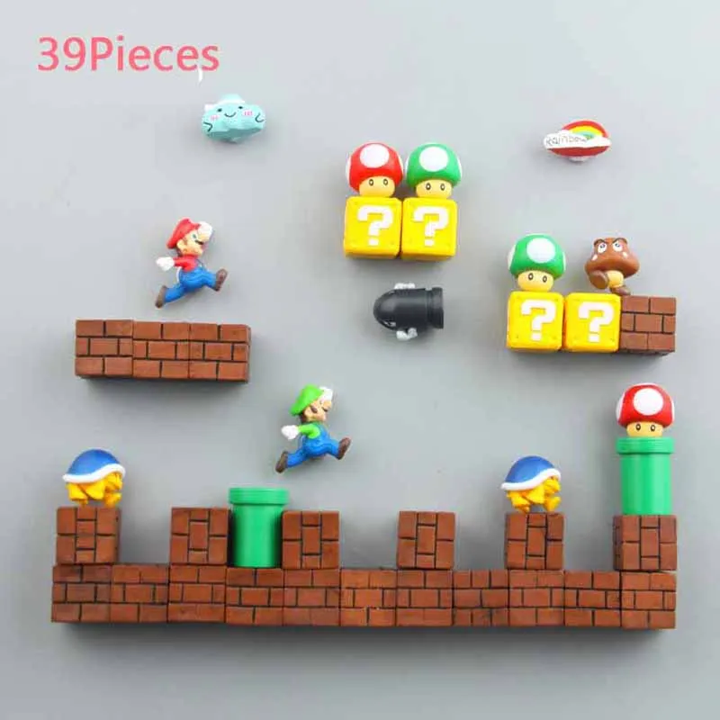 3D два варианта 10 шт. 3D Super Mario Bros магнит на холодильник стикер сообщений человек Девочка Мальчик Дети игрушка подарок на день рождения
