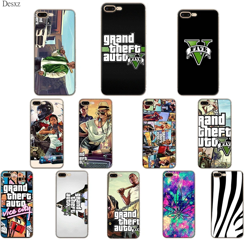 Чехол Gerleek rockstar gta 5 Grand Theft для iPhone 6 6S 5S SE XR X XS MAX 8 7 Plus|Чехлы-накладки| |