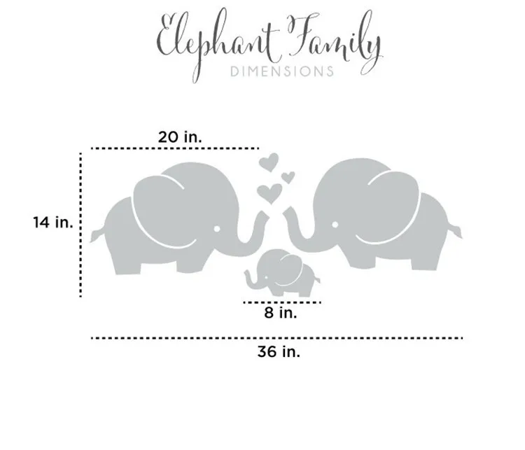 С принтом в виде слона для сердца семейные наклейки стен Детские Декор Детская
