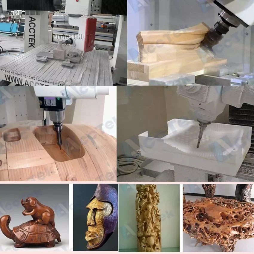Acctek хобби фрезерный станок с ЧПУ 5 осевой AKM1212-5axis деревообрабатывающий станок с ЧПУ 3d маршрутизатор