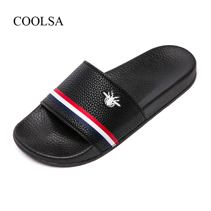 COOLSA/Коллекция года; Простые пляжные шлепанцы в полоску с изображением паука; однотонные тканые домашние тапочки для влюбленных; уличные шлепанцы на плоской подошве; Прямая поставка; Лидер продаж