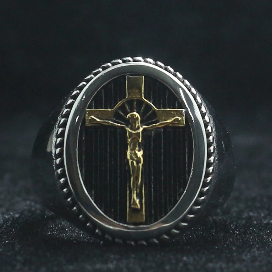 Крутое кольцо с крестом из нержавеющей стали унисекс 316L|Кольца| |