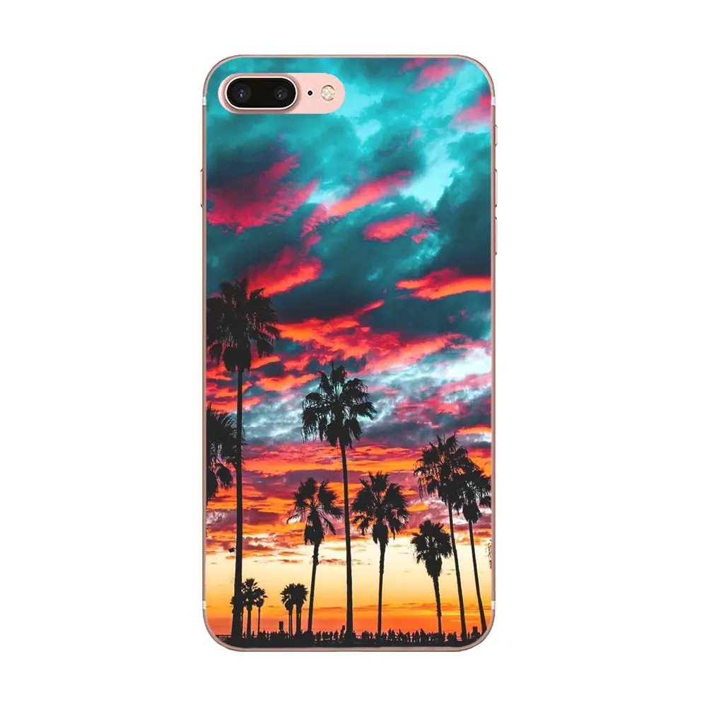 Закат на море пальмы для Galaxy J1 J2 J3 J330 J4 J5 J6 J7 J730 J8 2015 2016 2017 2018 мини Pro рисунок