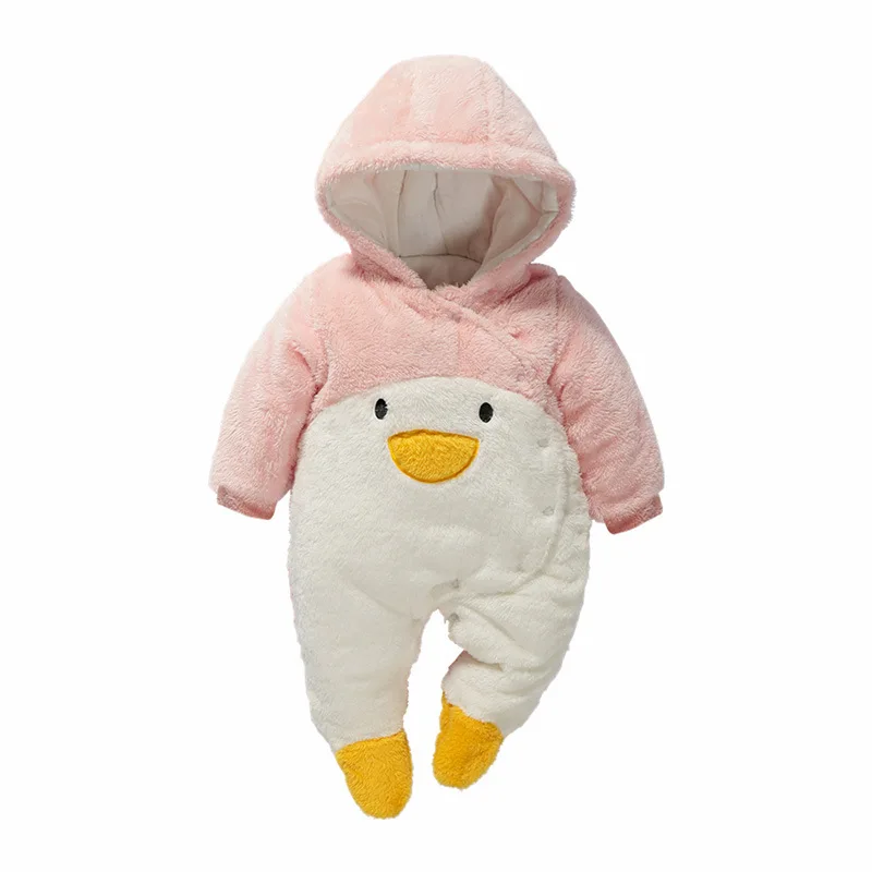 На весну и зиму толстые хлопковые ползунки для Верхняя Одежда маленьких девочек