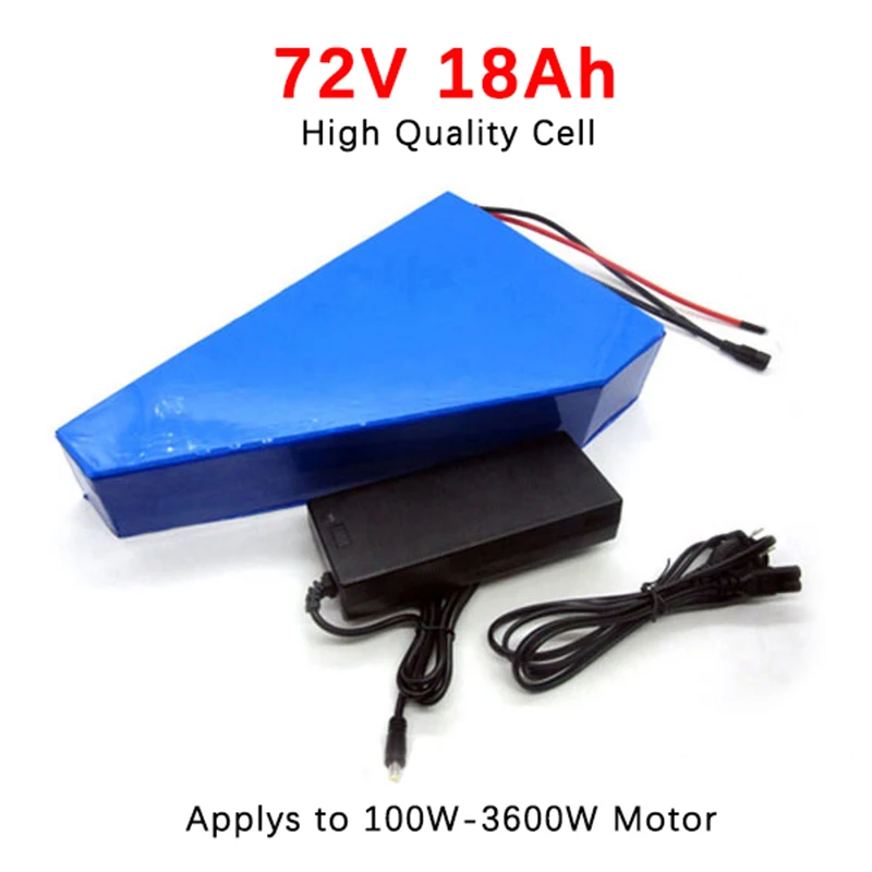 72V 18Ah 1500W 3000W Electric Bike Battery E Scooter Triangle Lithium Ion Pack For Bicycle Motor | Спорт и развлечения