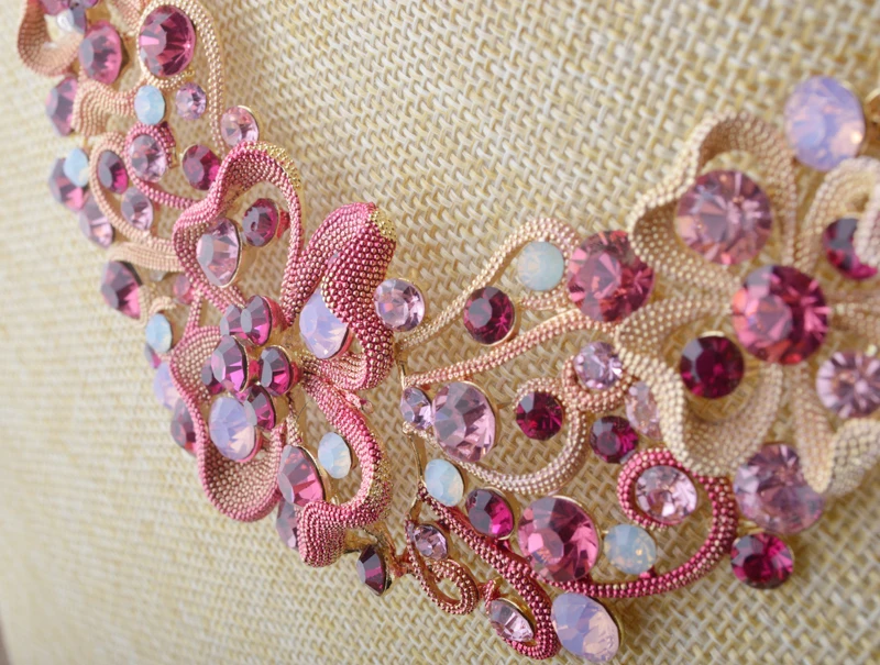 Свадебное ожерелье серьги набор горный хрусталь бабочка цвет краски Кристалл