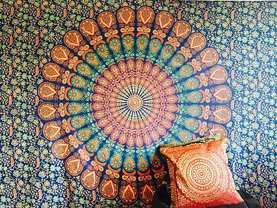 Пляжные полотенца с рисунком индийской круглой мандалы пляжные хиппи гобелен