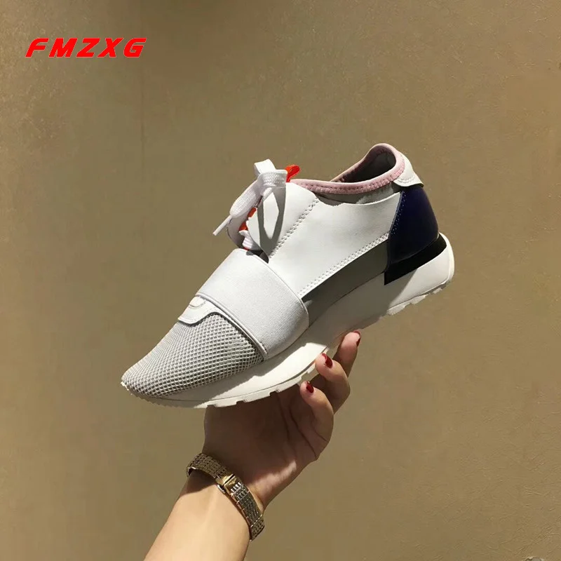 B2 FMZXG/женские кроссовки на плоской подошве модная обувь на танкетке из сетчатого материала(сетчатого материала), из натуральной кожи; сезон весна-осень; женская повседневная обувь для влюбленных - Цвет: B2