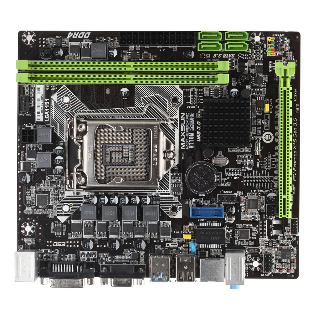 Новый MAXSUN Intel H110M все твердые материнская плата mATX двухканальный DDR4 2400/2133 МГц