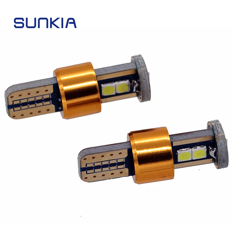 

SUNKIA 2 шт./лот светодиодная автомобильная лампа T10 W5W/194 3030-6SMD безошибочная неполярность с тремя боковыми лампами габаритная широкая парковочн...