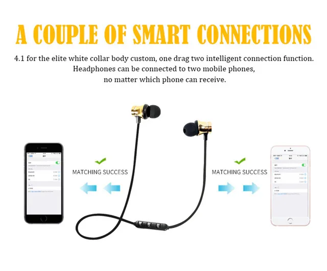 XT-11 спортивные беспроводные Bluetooth-наушники Стереонаушники Магнитные наушники