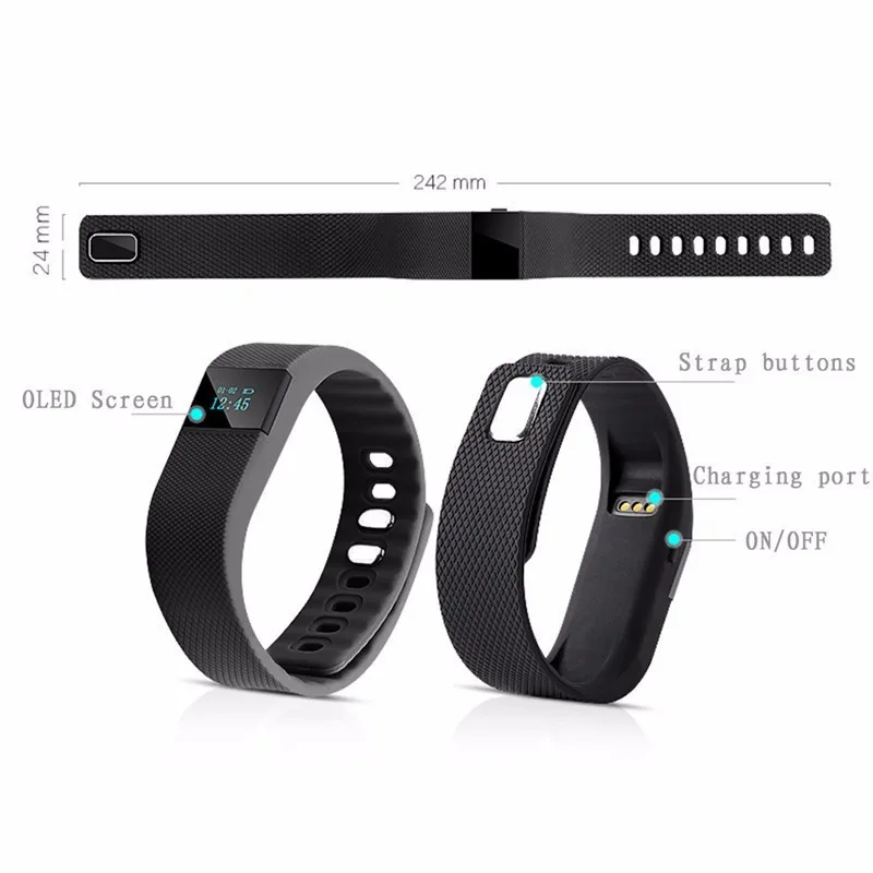Fashion Fitness Tracker Bluetooth Smart band Sport Bracelet Band Wristband Pedometer For iPhone IOS Android PK Fitbit TW64 |