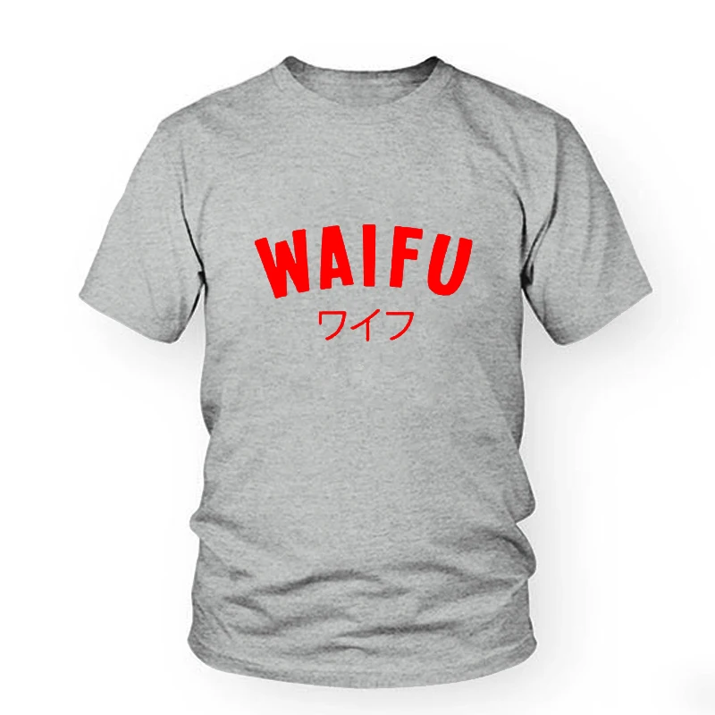 

WAIFU Japanese Harajuku Red Letters Women's T-shirt Cotton Funny Letter T Shirt For Girl Top Tee Hipster Tumblr Female Tshirts