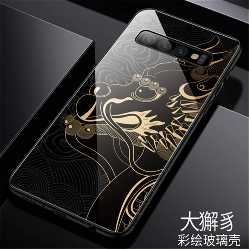 

Aixuan Glass Case For Samsung Galaxy s10 s9 s8 plus Case painted Tempered Glass Silicon Protective full Cover Cases s10 plus