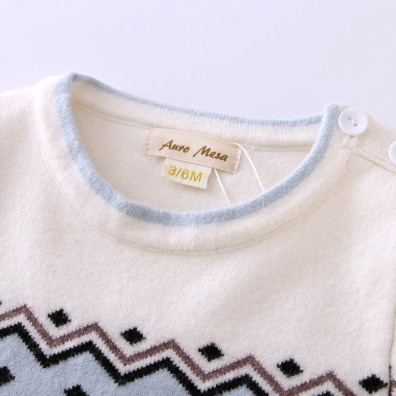 Модная зимняя одежда для маленьких мальчиков синий трикотажный комбинезон с