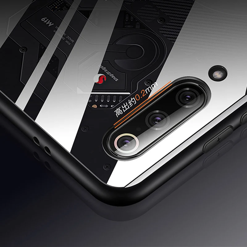Для Xiaomi Mi 9 чехол Mi9 tansparent закаленное стекло + ТПУ кромка жесткая задняя крышка для