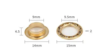 Gold inner 9mm 100 шт. внутренний диаметр. 6/9/14 мм цвет серебро/золото металлические медные кольца с горным хрусталем для одежды сумка обувь, одежда аксессуары петлевые стропы - Цвет: Gold inner 9mm
