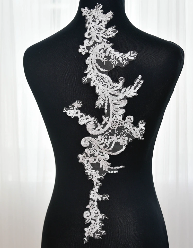 2 шт. высококлассные бутиковые Свадебные нашивки кружевное свадебное платье