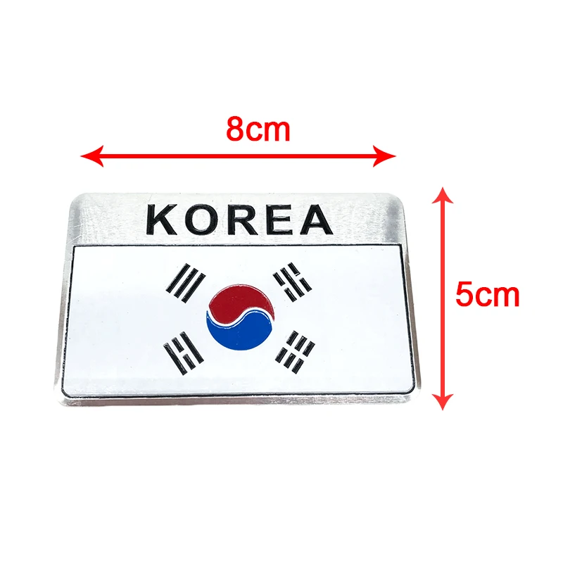 Алюминиевый Азия Корея Национальный флаг наклейка на автомобиль мотор кузова