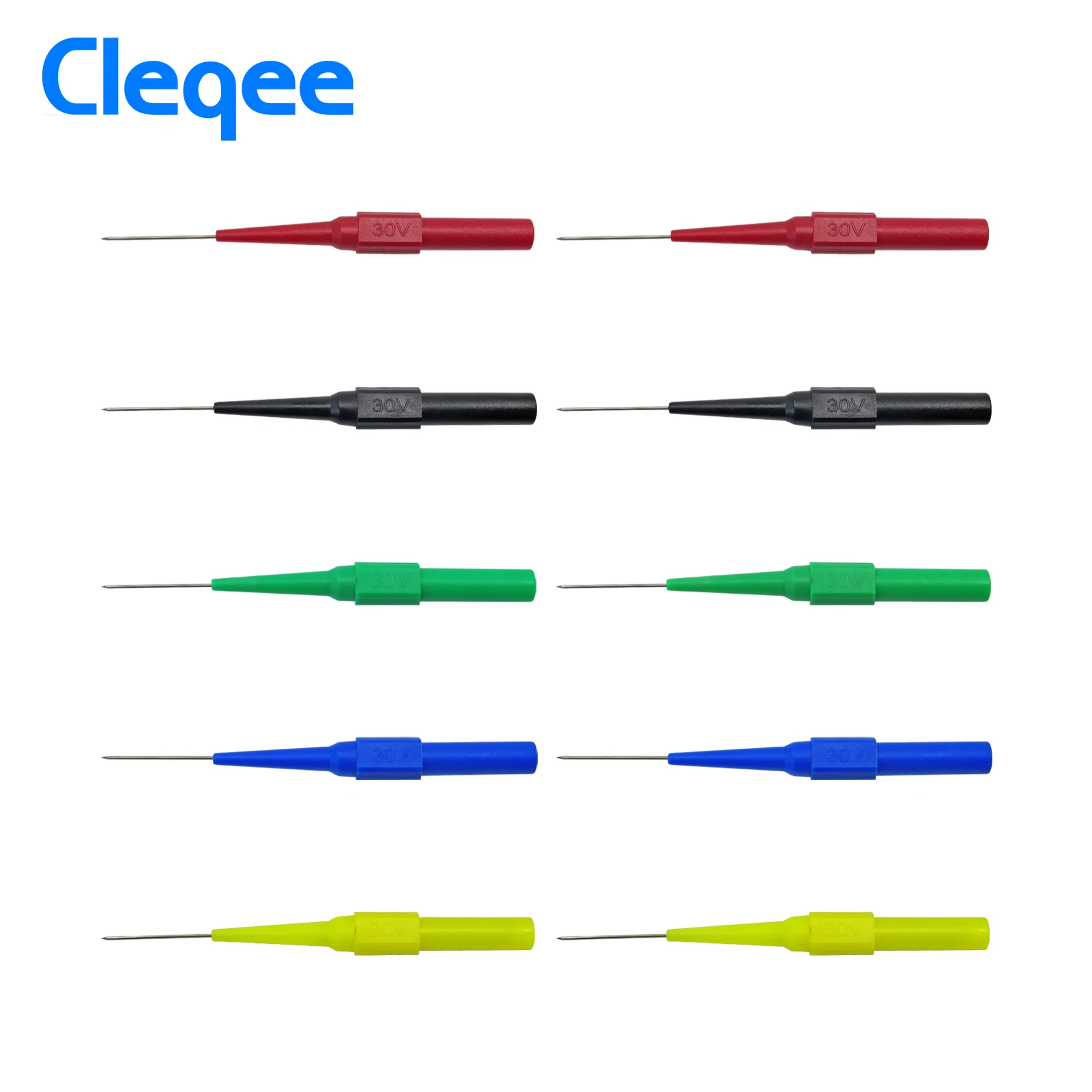Cleqee P5007 10 шт. изоляции пирсинг иглы неразрушительный мультиметр Пробники красный/черный