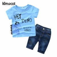 kimocat summer boys sets cotton short sleeve letter printing baby boy clothes childrens clothing newborn t shirt boys pants